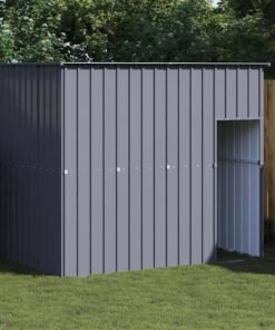 Niche pour chien avec toit anthracite acier galvanisé