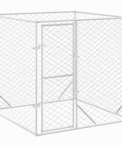 Alternative view of Chenil d'extérieur pour chiens argenté 2x2x2 m acier galvanisé