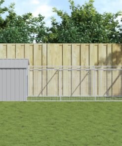 Niche pour chien avec toit gris clair acier galvanisé