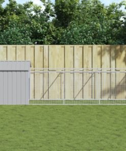 Niche pour chien avec toit gris clair acier galvanisé