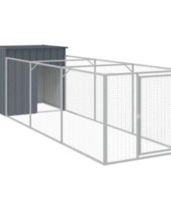 Alternative view of Niche pour chien avec cour anthracite 110x405x110 cm