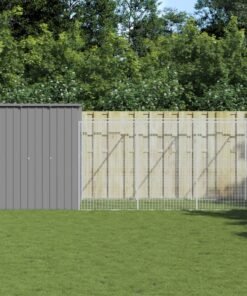 Niche pour chien avec cour gris clair 165x659x181 cm