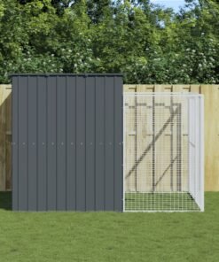 Niche pour chien avec cour anthracite 214x253x181 cm