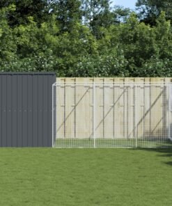 Niche pour chien avec cour anthracite 214x457x181 cm