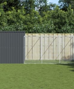 Niche pour chien avec cour anthracite 214x661x181 cm