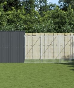 Niche pour chien avec cour anthracite 214x1273x181 cm