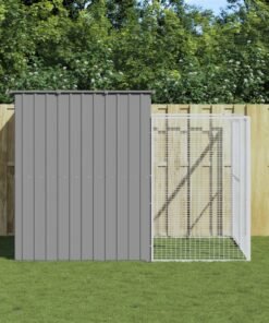 Niche pour chien avec cour gris clair 214x253x181 cm