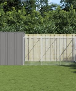 Niche pour chien avec cour gris clair 214x457x181 cm