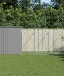 Niche pour chien avec cour gris clair 214x661x181 cm