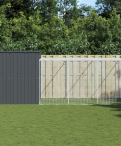 Niche pour chien avec cour anthracite 214x865x181 cm