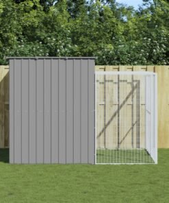 Niche pour chien avec cour gris clair 214x253x181 cm