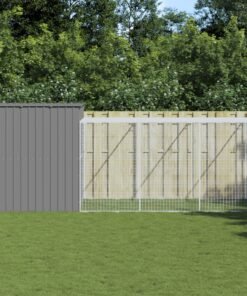 Niche pour chien avec cour gris clair 214x661x181 cm