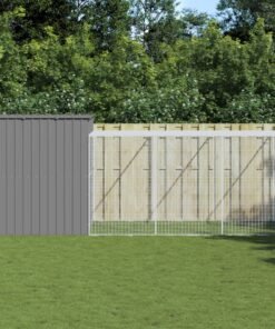 Niche pour chien avec cour gris clair 214x1069x181 cm