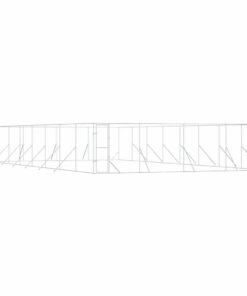 Alternative view of Chenil d'extérieur pour chiens argenté 8x16x2 m acier galvanisé