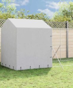 Chenil d'extérieur pour chiens avec toit argenté 2x10x2,5 m