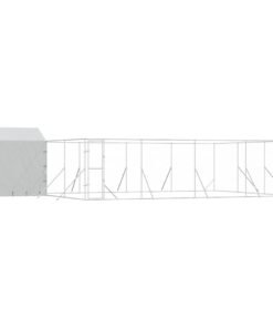 Alternative view of Chenil d'extérieur pour chiens avec toit argenté 10x6x2,5 m