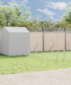 Chenil d'extérieur pour chiens avec toit argenté 10x6x2,5 m
