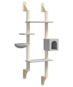 Alternative view of Arbre à chat mural avec griffoir gris clair 180 cm