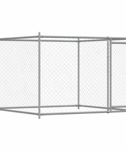Alternative view of Cage pour chien avec porte gris 2x2x1,5 m acier galvanisé
