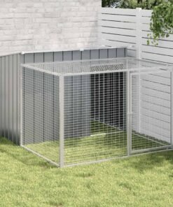 Niche pour chien avec enclos Anthracite 153 x 194 x 110 cm Acier galvanisé