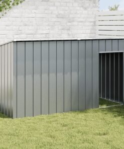 Niche pour chien avec toit anthracite acier galvanisé