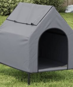 Niche pour chien gris clair tissu oxford et acier
