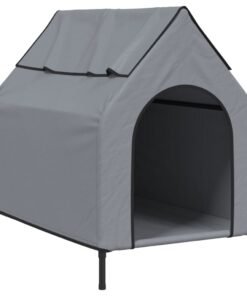 Alternative view of Niche pour chien gris clair tissu oxford et acier