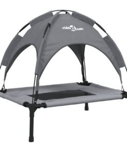 Alternative view of Lit pour chien avec auvent anthracite tissu Oxford et acier