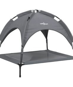 Alternative view of Lit pour chien avec auvent anthracite tissu Oxford et acier