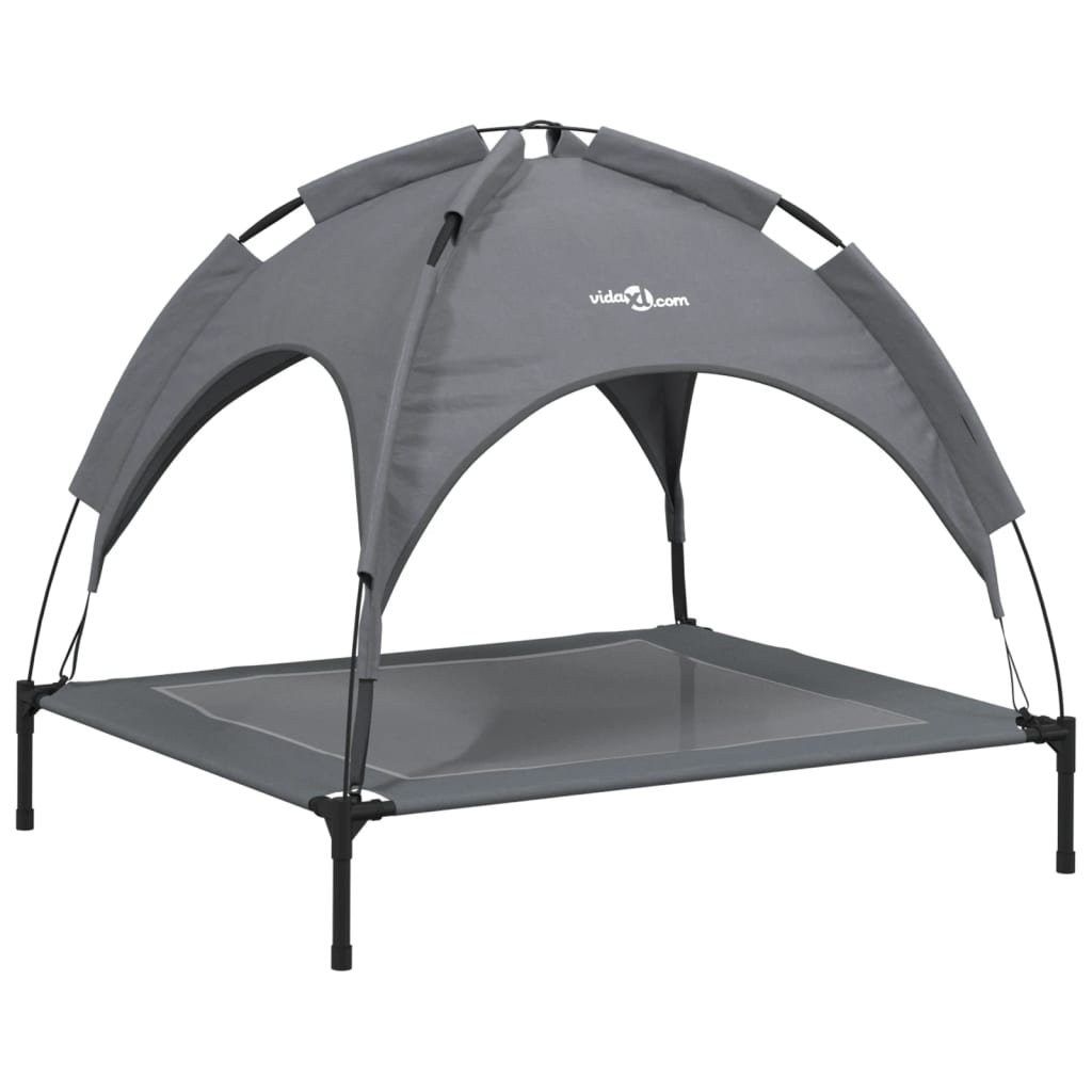 Lit pour chien avec auvent anthracite tissu Oxford et acier – Image 2