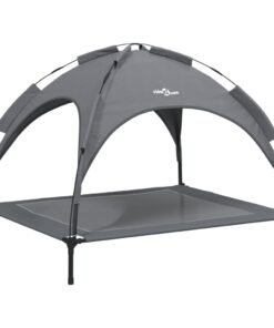 Alternative view of Lit pour chien avec auvent anthracite tissu Oxford et acier