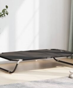 Lit pour chien pliable anthracite tissu Oxford et acier